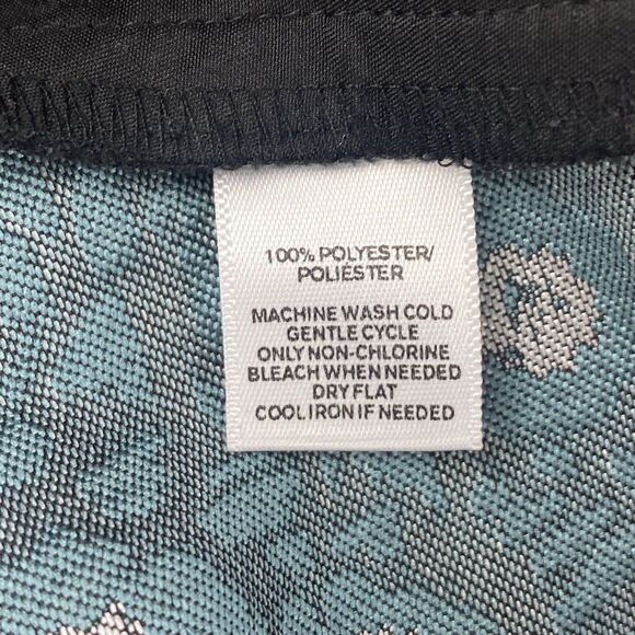 LOFT Mini Skirt Womens 12 Blue Floral Jacquard A-Line Pockets Workwear Casual - Picture 4 of 12